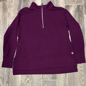 Ribbed ActiveZone Women's Purple Half-Zip Sweater